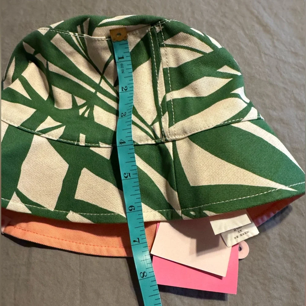 Kate Spade Reversible Bucket Hat β οΈ Green Palm Print / Pink | NWT~ - Picture 3 of 14